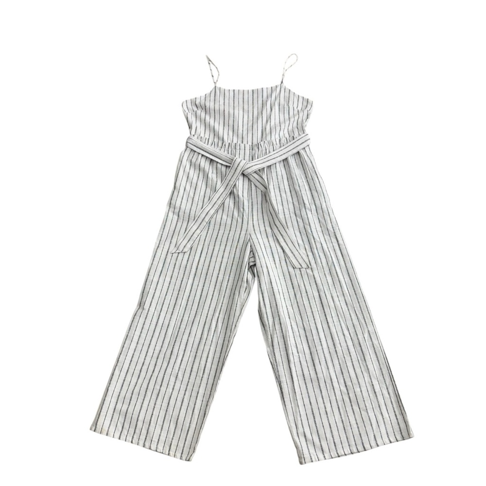 copper key White Jumpsuit With Blue Pin Stripes Women size XL